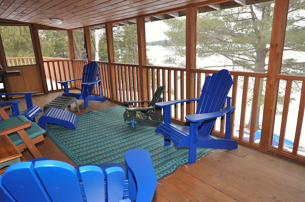 Haliburton Cottage - Gooderham Lake Into The Woods - Screened-in-porch-with-lake-view