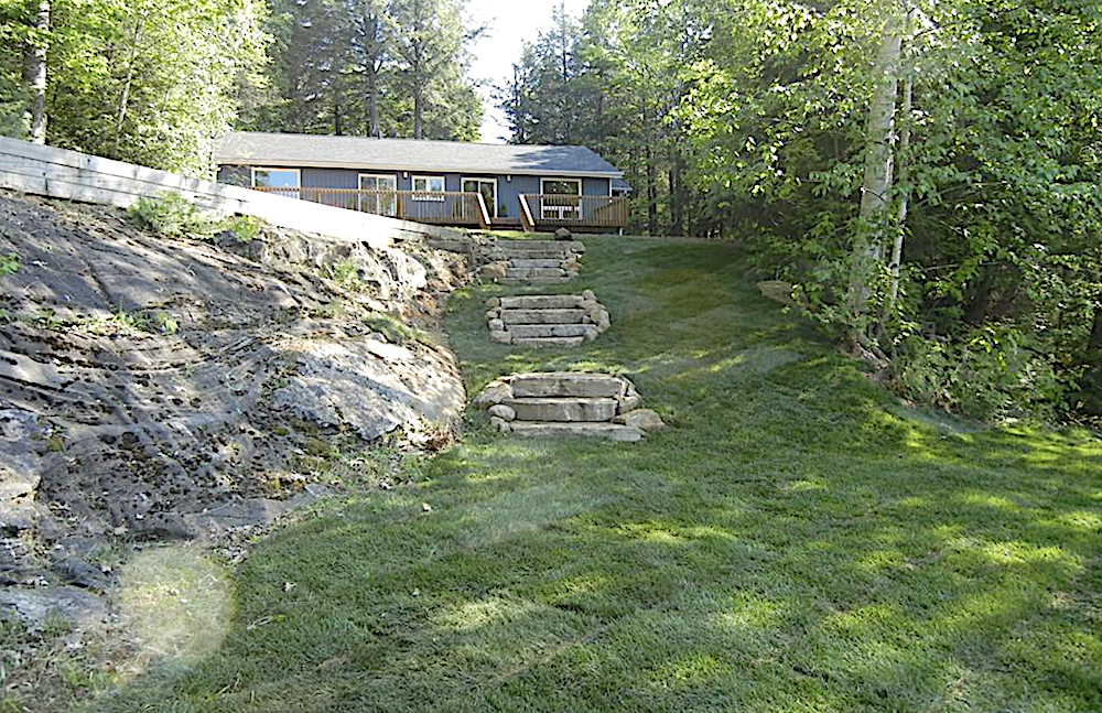Chandos Lake Blue Hideaway - Stone Stairs to Waterfront