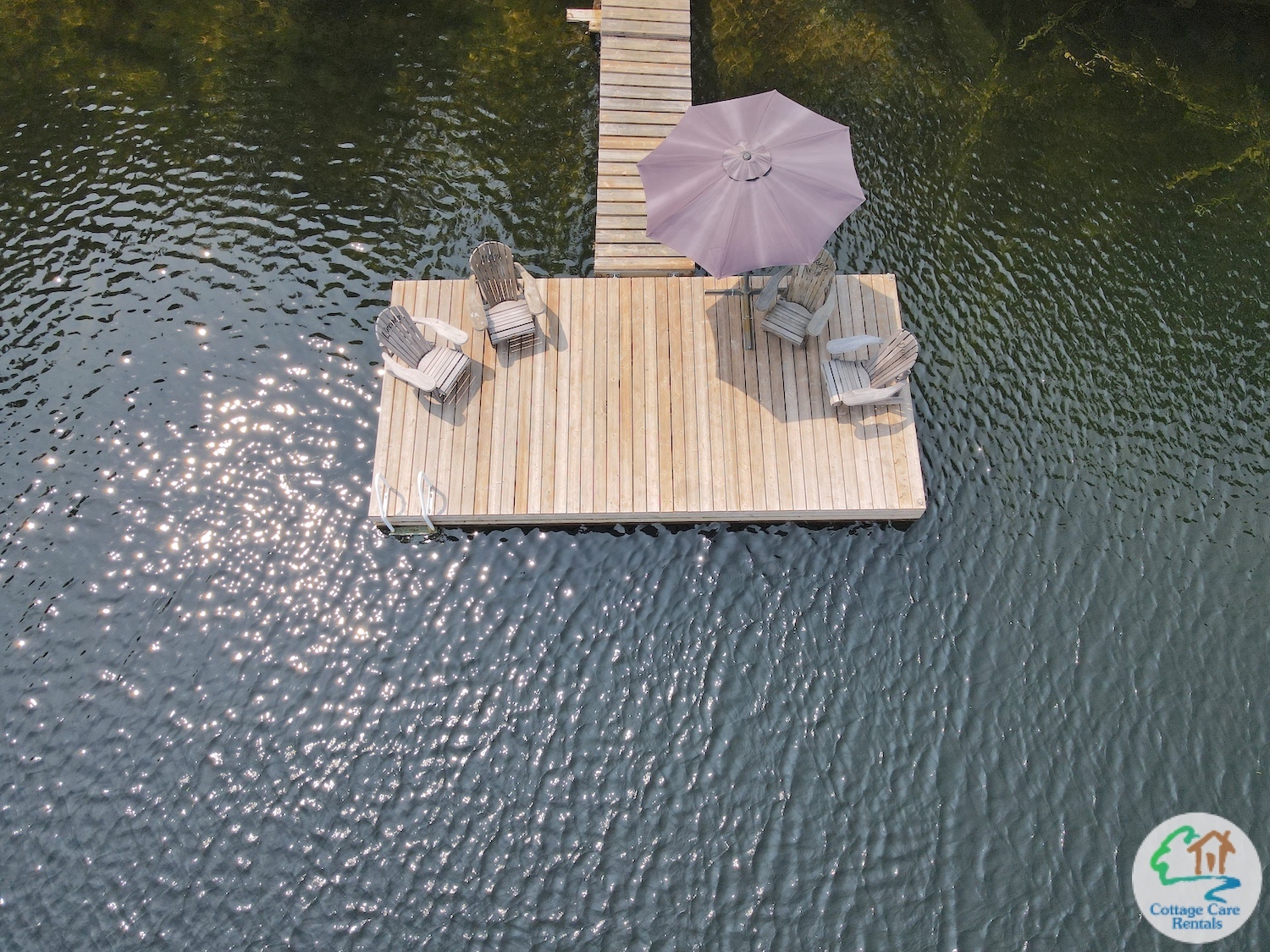 Miskwabi Lake By the Shore - Aerial view of Dock