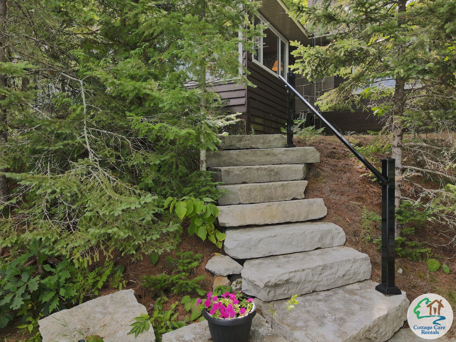 Shadow Lake Point of Views - Stairs to Cottage from Waterfront