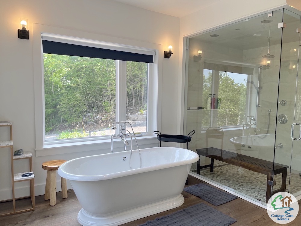 Lower Buckhorn Lake Sunset Point - Principle Bedroom - Private Bath and Steam Shower