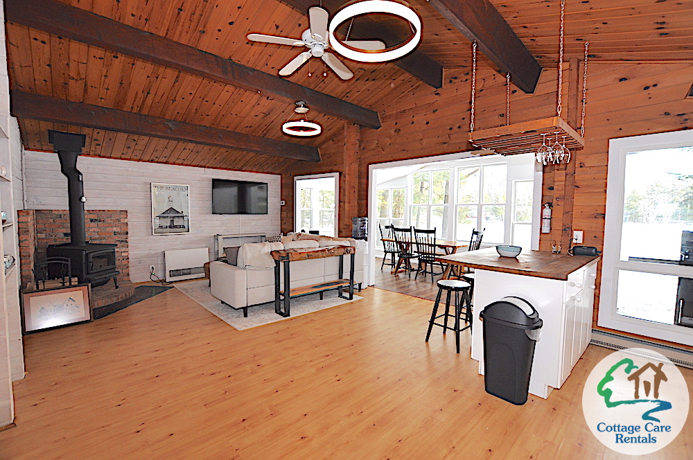 4 Mile Lake The Gully Lakehouse - Open Concept Living, Dining, and Sitting Area