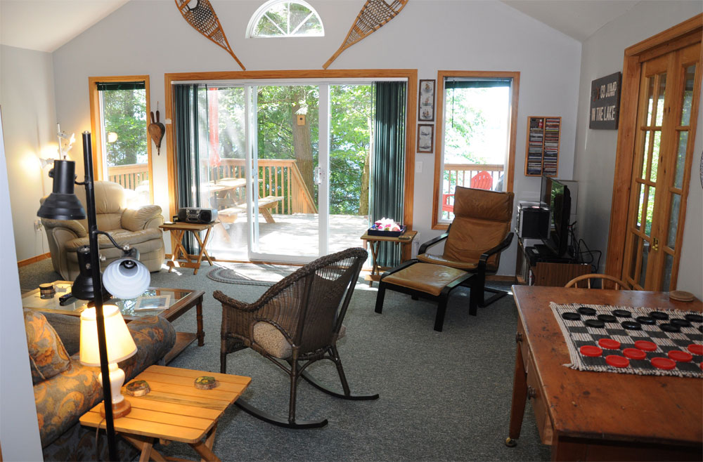 Haliburton Cottage - Kennisis Lake Sunset Vista - Living Room view 2